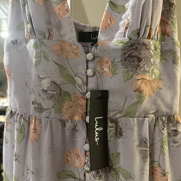 NWT Lulus Everlasting Sight Lavender Floral Midi Dress - Picture 4 of 8